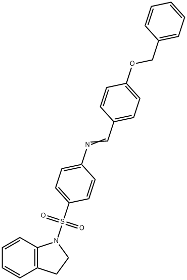 N-[4-(benzyloxy)benzylidene]-4-(2,3-dihydro-1H-indol-1-ylsulfonyl)aniline 结构式