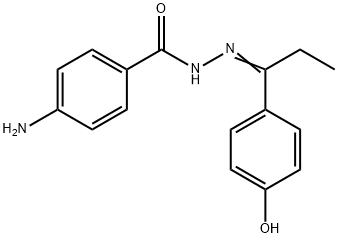 4-氨基-N'-(1-(4-羟基苯基)亚丙基)苯甲酰肼 结构式