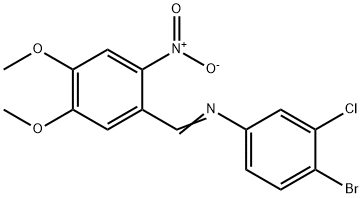 (4-bromo-3-chlorophenyl)(4,5-dimethoxy-2-nitrobenzylidene)amine 结构式