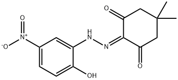 2-[(2-hydroxy-5-nitrophenyl)hydrazono]-5,5-dimethyl-1,3-cyclohexanedione 结构式