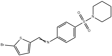 N-[(5-bromo-2-thienyl)methylene]-4-(1-piperidinylsulfonyl)aniline 结构式