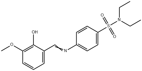 N,N-diethyl-4-[(2-hydroxy-3-methoxybenzylidene)amino]benzenesulfonamide 结构式