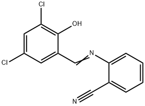 2-[(3,5-dichloro-2-hydroxybenzylidene)amino]benzonitrile 结构式