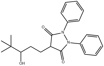 4-(3-羟基-4,4-二甲代戊基)-1,2-二苯基吡唑烷-3,5-二酮 结构式