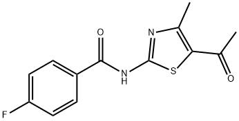 N-(5-acetyl-4-methylthiazol-2-yl)-4-fluorobenzamide 结构式