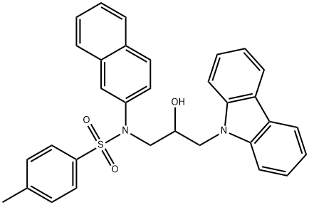 N-(3-(9H-carbazol-9-yl)-2-hydroxypropyl)-4-methyl-N-(naphthalen-2-yl)benzenesulfonamide 结构式