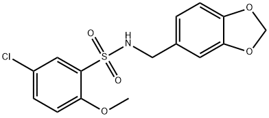 N-(benzo[d][1,3]dioxol-5-ylmethyl)-5-chloro-2-methoxybenzenesulfonamide 结构式