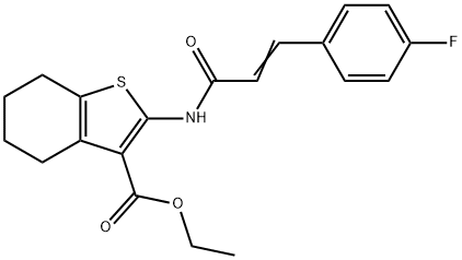 ethyl (E)-2-(3-(4-fluorophenyl)acrylamido)-4,5,6,7-tetrahydrobenzo[b]thiophene-3-carboxylate 结构式