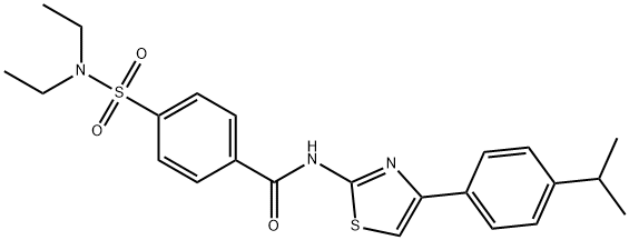 4-(N,N-diethylsulfamoyl)-N-(4-(4-isopropylphenyl)thiazol-2-yl)benzamide 结构式