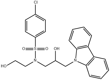 N-(3-(9H-carbazol-9-yl)-2-hydroxypropyl)-4-chloro-N-(2-hydroxyethyl)benzenesulfonamide 结构式