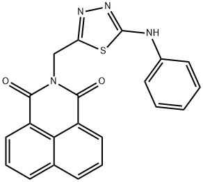 2-((5-(phenylamino)-1,3,4-thiadiazol-2-yl)methyl)-1H-benzo[de]isoquinoline-1,3(2H)-dione 结构式