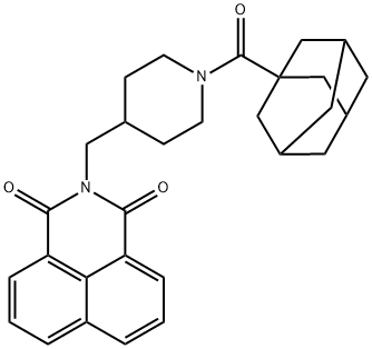 2-((1-((3r,5r,7r)-adamantane-1-carbonyl)piperidin-4-yl)methyl)-1H-benzo[de]isoquinoline-1,3(2H)-dione 结构式