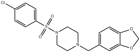 1-(benzo[d][1,3]dioxol-5-ylmethyl)-4-((4-chlorophenyl)sulfonyl)piperazine 结构式