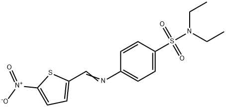 N,N-diethyl-4-{[(5-nitro-2-thienyl)methylene]amino}benzenesulfonamide 结构式