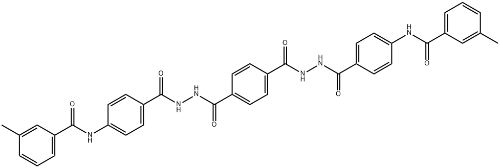 N,N'-[1,4-phenylenebis(carbonyl-2,1-hydrazinediylcarbonyl-4,1-phenylene)]bis(3-methylbenzamide) 结构式