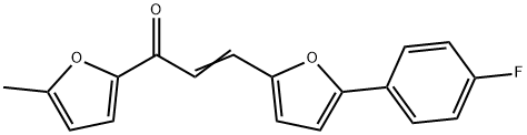 (E)-3-(5-(4-fluorophenyl)furan-2-yl)-1-(5-methylfuran-2-yl)prop-2-en-1-one 结构式