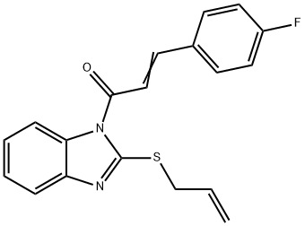 (E)-1-(2-(allylthio)-1H-benzo[d]imidazol-1-yl)-3-(4-fluorophenyl)prop-2-en-1-one 结构式