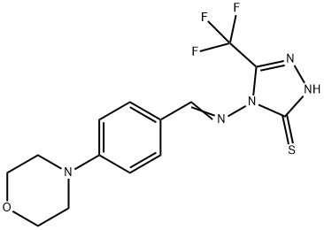 (E)-4-((4-morpholinobenzylidene)amino)-5-(trifluoromethyl)-4H-1,2,4-triazole-3-thiol 结构式