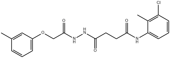 N-(3-chloro-2-methylphenyl)-4-{2-[(3-methylphenoxy)acetyl]hydrazino}-4-oxobutanamide 结构式