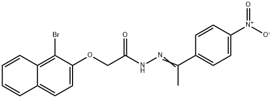 2-[(1-bromo-2-naphthyl)oxy]-N'-[1-(4-nitrophenyl)ethylidene]acetohydrazide 结构式