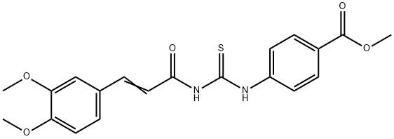 methyl 4-[({[3-(3,4-dimethoxyphenyl)acryloyl]amino}carbonothioyl)amino]benzoate 结构式