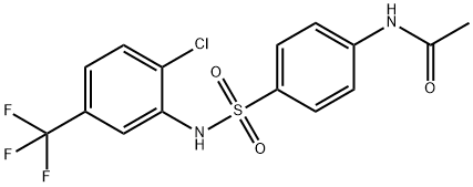 N-(4-{[2-chloro-5-(trifluoromethyl)anilino]sulfonyl}phenyl)acetamide 结构式