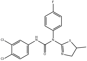 3-(3,4-dichlorophenyl)-1-(4-fluorophenyl)-1-(5-methyl-4,5-dihydro-1,3-thiazol-2-yl)urea 结构式