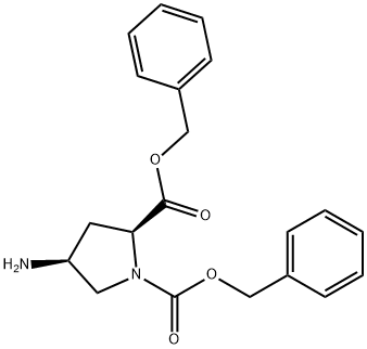 1,2-Pyrrolidinedicarboxylic acid, 4-amino-, 1,2-bis(phenylmethyl) ester, (2S,4S)- 结构式