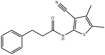 N-(3-cyano-4,5-dimethylthiophen-2-yl)-3-phenylpropanamide 结构式