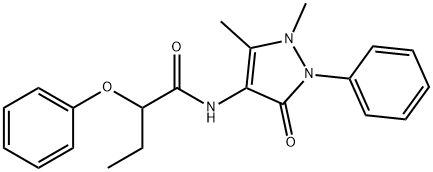 N-(1,5-dimethyl-3-oxo-2-phenylpyrazol-4-yl)-2-phenoxybutanamide 结构式