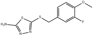 5-(3-Fluoro-4-methoxy-benzylsulfanyl)-[1,3,4]thiadiazol-2-ylamine 结构式