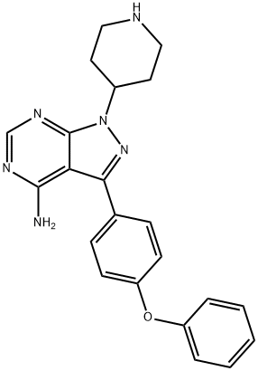 3-(4-Phenoxyphenyl)-1-(4-piperidinyl)-1H-pyrazolo[3,4-d]pyrimidin-4-amine 结构式