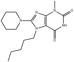 3-methyl-7-pentyl-8-(piperidin-1-yl)-3,7-dihydro-1H-purine-2,6-dione 结构式