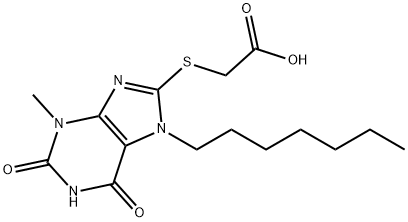 2-((7-heptyl-3-methyl-2,6-dioxo-2,3,6,7-tetrahydro-1H-purin-8-yl)thio)acetic acid 结构式