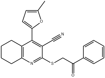 4-(5-methylfuran-2-yl)-2-((2-oxo-2-phenylethyl)thio)-5,6,7,8-tetrahydroquinoline-3-carbonitrile 结构式