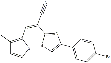 (Z)-2-(4-(4-bromophenyl)thiazol-2-yl)-3-(3-methylthiophen-2-yl)acrylonitrile 结构式