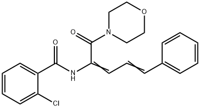 2-chloro-N-((2E,4E)-1-morpholino-1-oxo-5-phenylpenta-2,4-dien-2-yl)benzamide 结构式