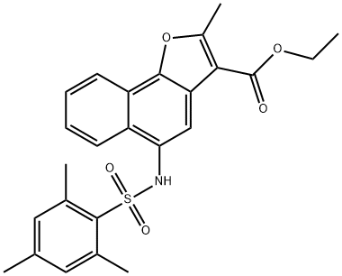 ethyl 2-methyl-5-((2,4,6-trimethylphenyl)sulfonamido)naphtho[1,2-b]furan-3-carboxylate 结构式