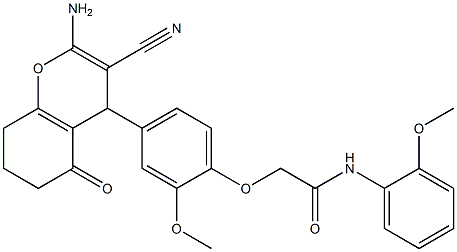 2-[4-(2-amino-3-cyano-5-oxo-4,6,7,8-tetrahydrochromen-4-yl)-2-methoxyphenoxy]-N-(2-methoxyphenyl)acetamide