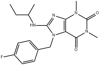 8-(sec-butylamino)-7-(4-fluorobenzyl)-1,3-dimethyl-3,7-dihydro-1H-purine-2,6-dione 结构式