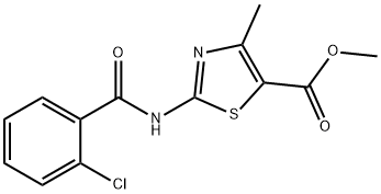 methyl 2-[(2-chlorobenzoyl)amino]-4-methyl-1,3-thiazole-5-carboxylate 结构式