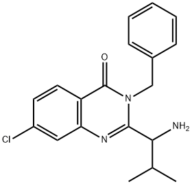 2-(1-Amino-2-methylpropyl)-3-benzyl-7-chloroquinazolin-4(3H)-one 结构式