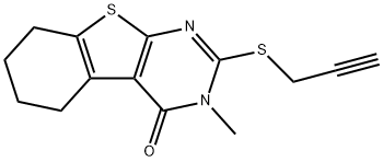 3-methyl-2-(prop-2-yn-1-ylthio)-5,6,7,8-tetrahydrobenzo[4,5]thieno[2,3-d]pyrimidin-4(3H)-one 结构式