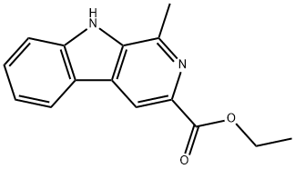 1-甲基-9H-吡啶并[3,4-B]吲哚-3-羧酸乙酯 结构式