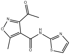 3-乙酰基-5-甲基-N-(噻唑-2-基)异噻唑-4-甲酰胺 结构式