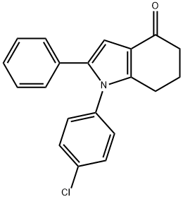 1-(4-氯苯基)-2-苯基-6,7-二氢-1H-吲哚-4(5H)-酮 结构式