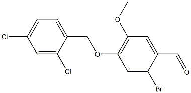 2-溴-4-[(2,4-二氯苄基)氧基]-5-甲氧基苯甲醛 结构式