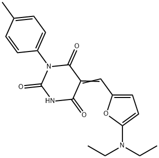 (5Z)-5-[[5-(diethylamino)furan-2-yl]methylidene]-1-(4-methylphenyl)-1,3-diazinane-2,4,6-trione 结构式