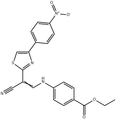 ethyl (Z)-4-((2-cyano-2-(4-(4-nitrophenyl)thiazol-2-yl)vinyl)amino)benzoate 结构式