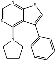 5-phenyl-4-(pyrrolidin-1-yl)thieno[2,3-d]pyrimidine 结构式